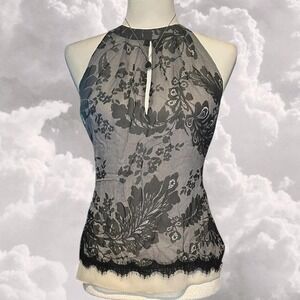 Dianne Von Furstenburg Silk Office Siren lace blouse size small